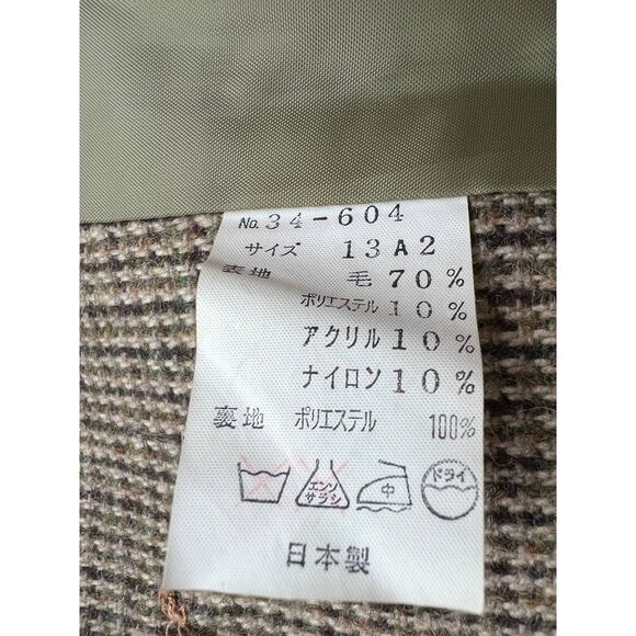 Takashimaya Lady's Wear Vintage Jacket Brown Wool Tweed Blazer Tokyo JP 13 US 10 - Picture 7 of 7